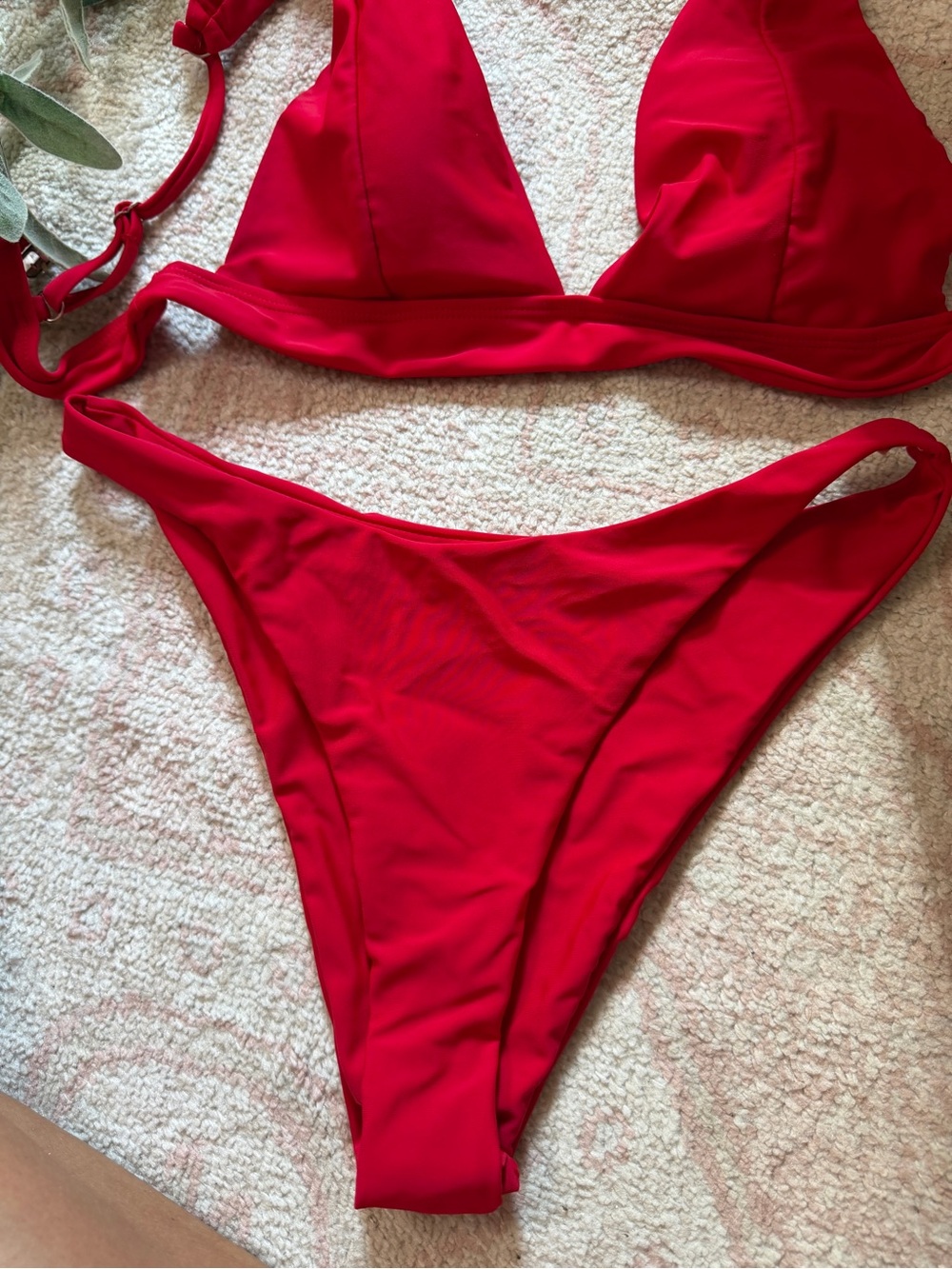Women's Red Triangle Bikini Set - Picture 2 of 5